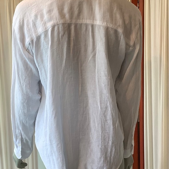 Abercrombie & Fitch White Oversized Crinkle Gauzy Shirt Button Down Size Small - Picture 5 of 7
